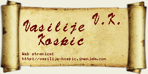 Vasilije Košpić vizit kartica